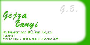 gejza banyi business card
